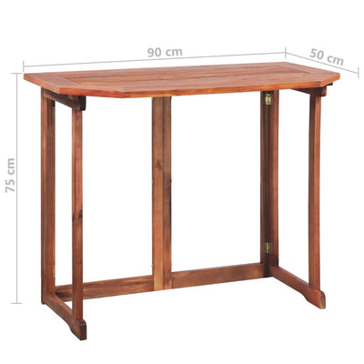 Bistropöytä 90x50x75 cm täysi akaasiapuu