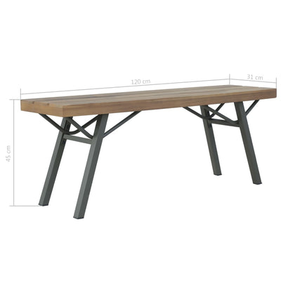 Puutarhapenkki 120 cm täysi akaasiapuu