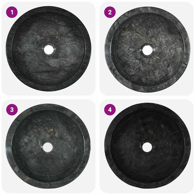 Musta pesuallas marmori Zorita 40x12cm