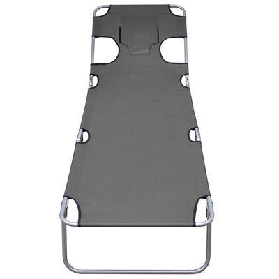 Harmaa aurinkotuoli tyynyllä säädettävä selkänoja Andrieas