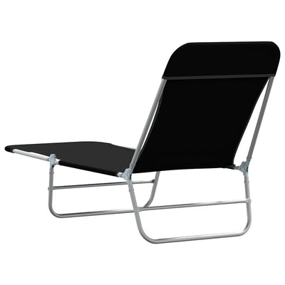 Musta taitettavat aurinkotuolit Dolutia (2 kpl teräs ja kangas)