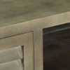 246681 vidaXL TV-taso täysi mangopuu harmaa messingillä 110x30x48 cm