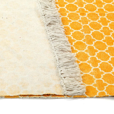 Kilim matto puuvilla 160x230 cm kuviolla keltainen