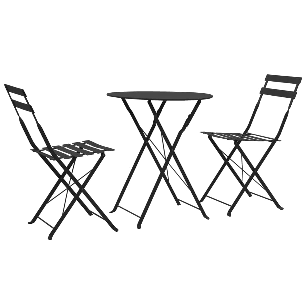 Musta bistrosetti Birlan (3-osainen, teräs)