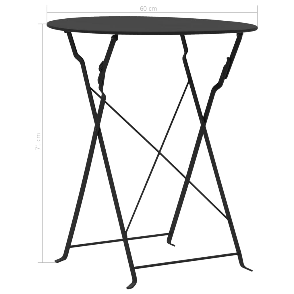 Musta bistrosetti Birlan (3-osainen, teräs)
