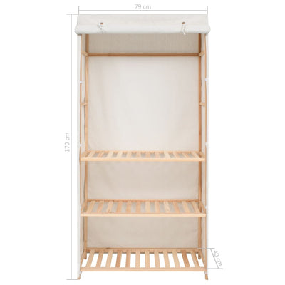 Vaatekaappi 3 hyllyä 79x40x170 cm