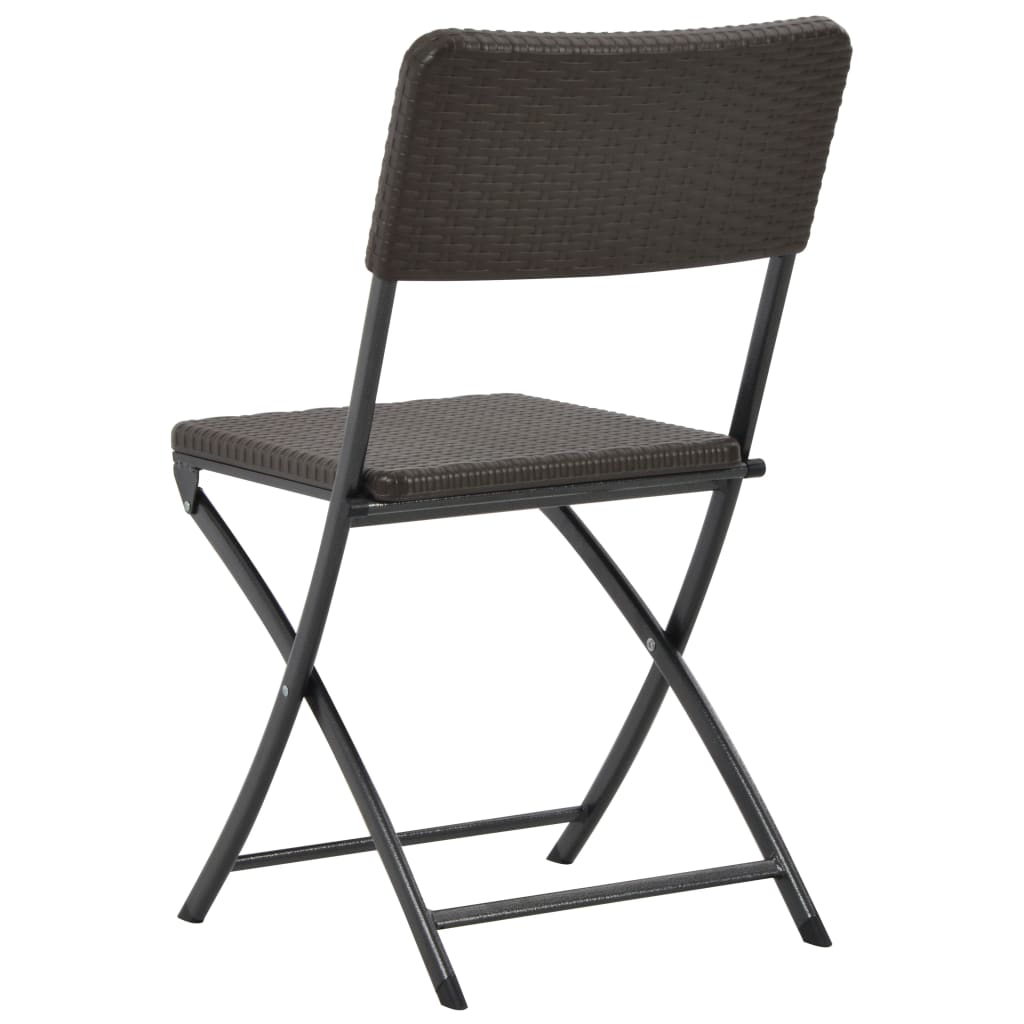 Ruskea kokoontaitettavat puutarhatuolit Gertrud (2 kpl hdpe ja teräs)