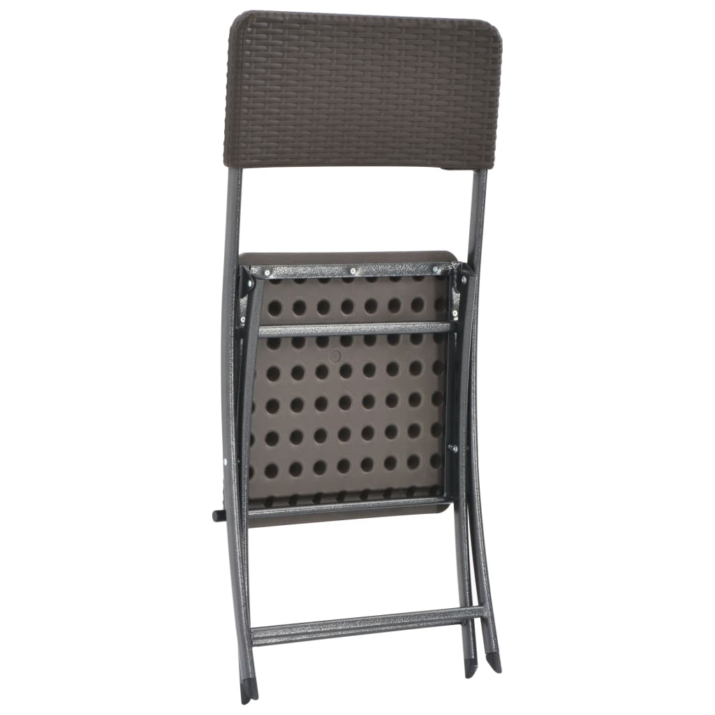 Ruskea kokoontaitettavat puutarhatuolit Gertrud (2 kpl hdpe ja teräs)