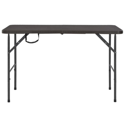 Kokoontaittuva puutarhapöytä 120x60x74 HDPE rottingin näköinen