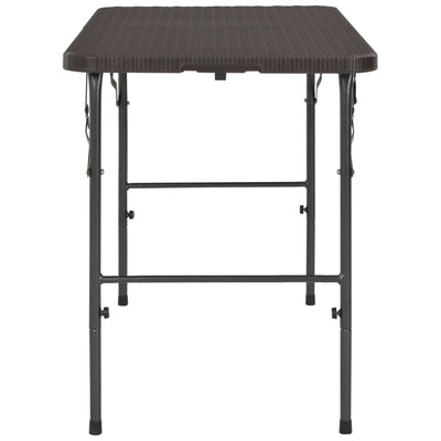 Kokoontaittuva puutarhapöytä 120x60x74 HDPE rottingin näköinen