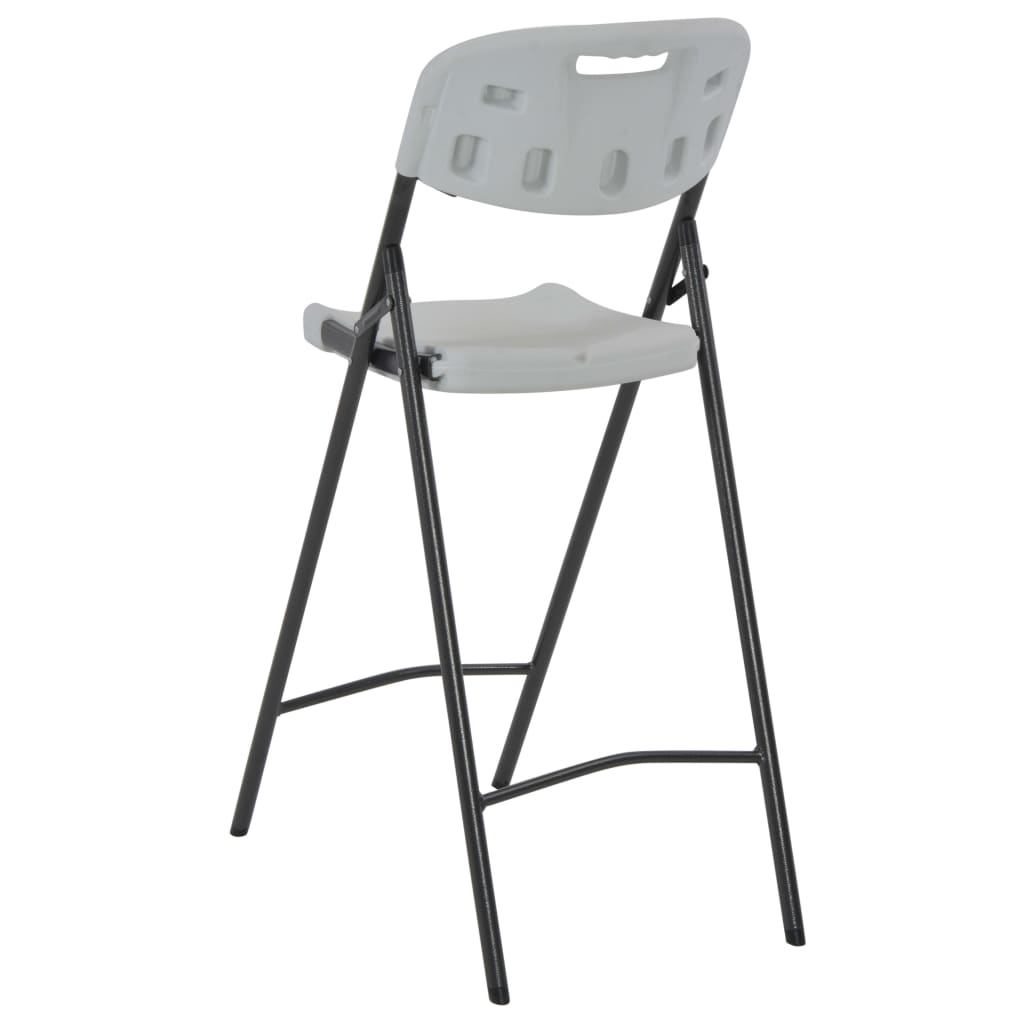 Valkoinen kokoontaitettavat baarituolit Antonesi (2 kpl hdpe ja teräs)