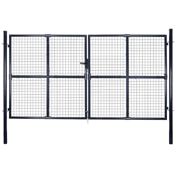 Verkkoportti puutarhaan galvanoitu teräs 300x175 cm harmaa