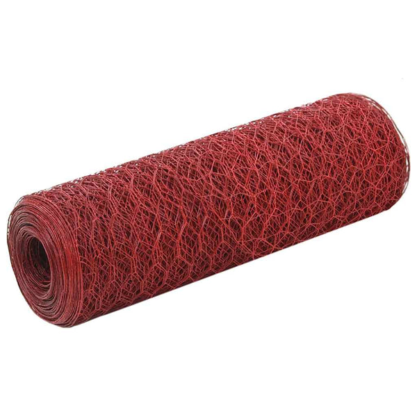 Kanaverkko teräs PVC pinnoitteella 25x0,5 m punainen