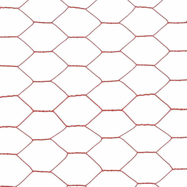 Kanaverkko teräs PVC pinnoitteella 25x0,5 m punainen