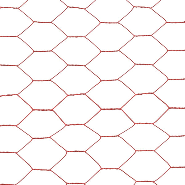 Kanaverkko teräs PVC pinnoitteella 25x0,75 m punainen
