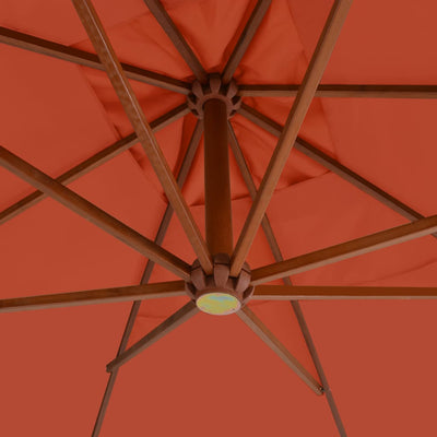 Terrakotta riippuva aurinkovarjo puupylväällä Sefcadin 400x300cm