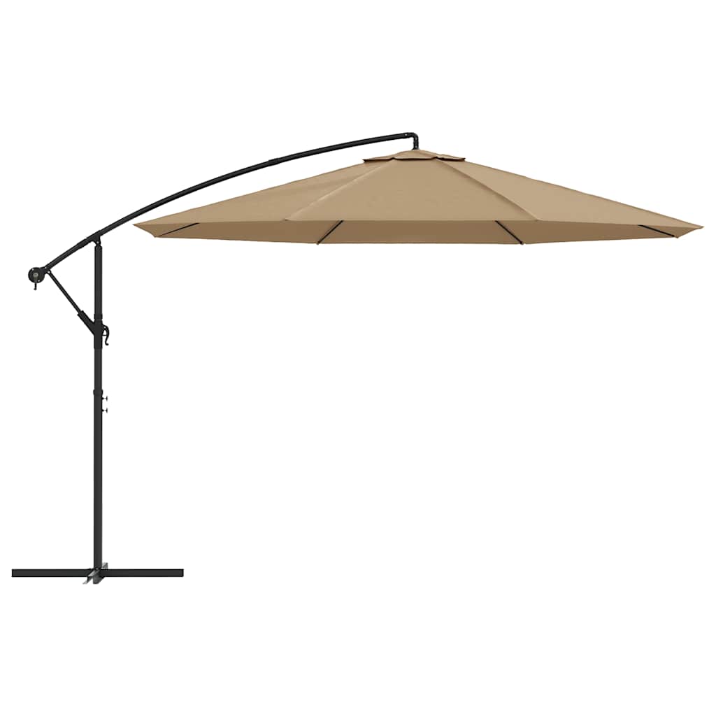 Aurinkovarjo cantilever alumiinitolppa 350 cm taupe