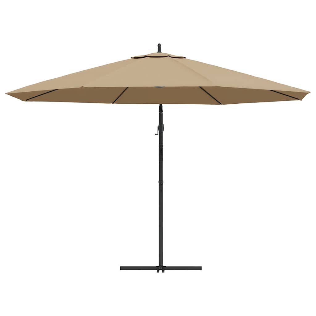 Aurinkovarjo cantilever alumiinitolppa 350 cm taupe