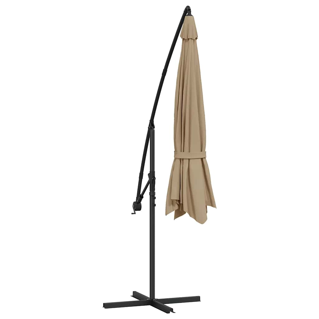 Aurinkovarjo cantilever alumiinitolppa 350 cm taupe