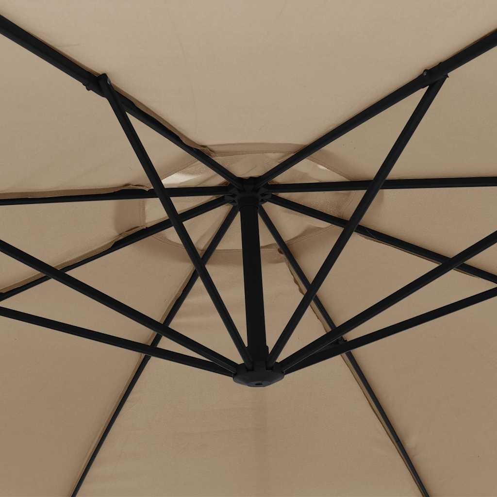 Aurinkovarjo cantilever alumiinitolppa 350 cm taupe