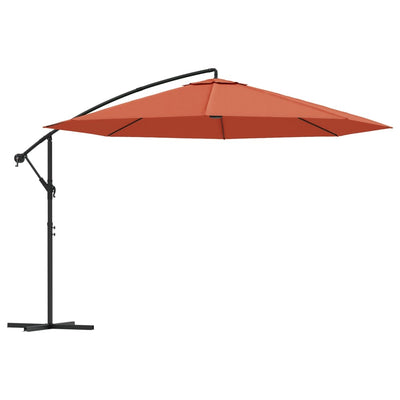 Aurinkovarjo cantilever alumiinitolppa 350 cm terrakotta