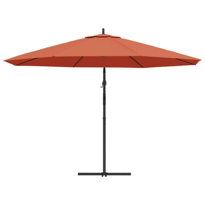 Aurinkovarjo cantilever alumiinitolppa 350 cm terrakotta