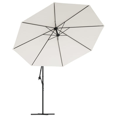 Aurinkovarjo cantilever LED ja terästolppa 350 cm hiekka