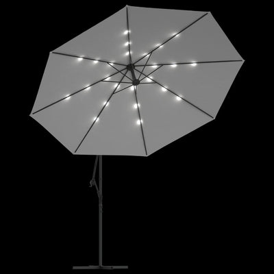 Aurinkovarjo cantilever LED ja terästolppa 350 cm hiekka