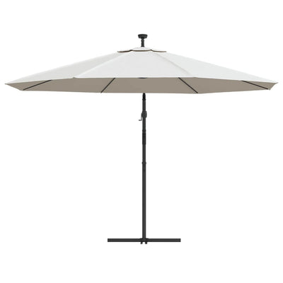Aurinkovarjo cantilever LED ja terästolppa 350 cm hiekka