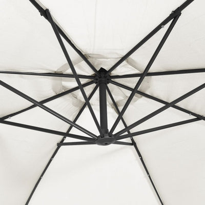 Aurinkovarjo cantilever LED ja terästolppa 350 cm hiekka