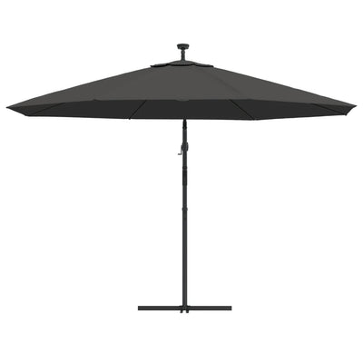 Aurinkovarjo cantilever LED ja metallitolppa 350 cm antrasiitti