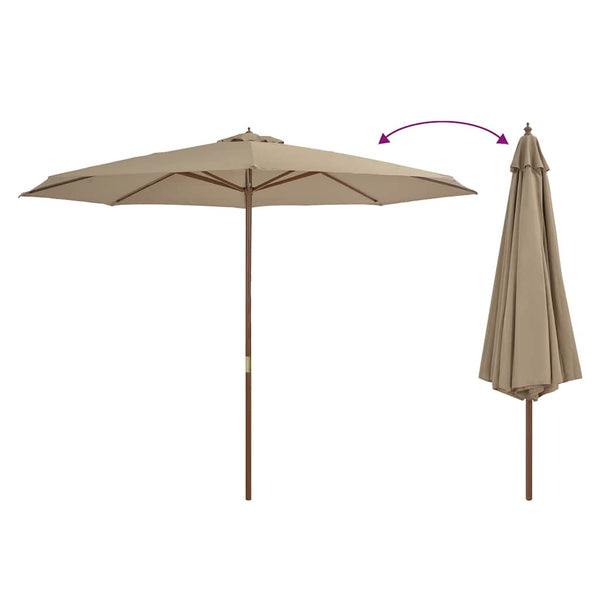 Aurinkovarjo puurunko 350 cm ruskeanharmaa