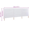 Tuulensuojakangas 3 paneelilla 400 x 120 cm valkoinen