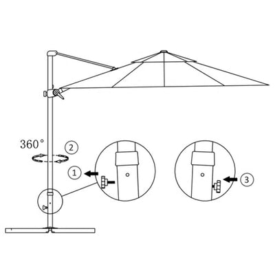 Aurinkovarjo cantilever alumiinitolpalla 250x250 cm vihreä