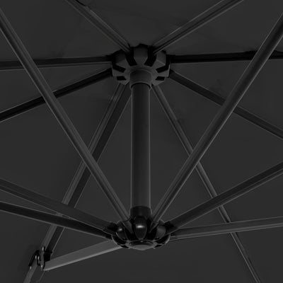 Aurinkovarjo cantilever alumiinitolpalla 250x250 cm antrasiitti