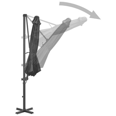 Aurinkovarjo cantilever alumiinitolpalla 300 cm antrasiitti