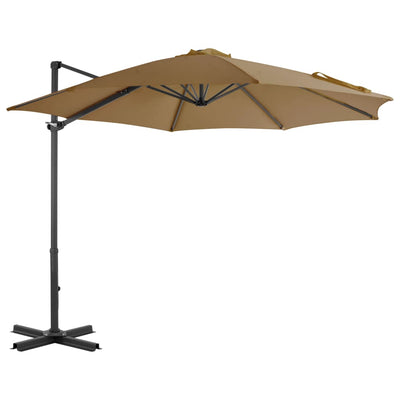 Aurinkovarjo cantilever alumiinitolppa 300 cm taupe