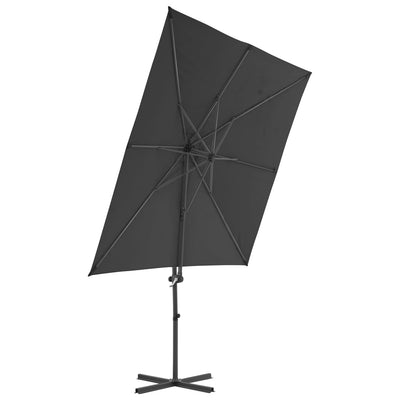 Aurinkovarjo cantilever terästolpalla 250x250 cm antrasiitti