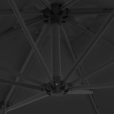 Aurinkovarjo cantilever terästolpalla 250x250 cm antrasiitti