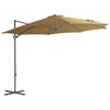 Aurinkovarjo cantilever terästolpalla 300 cm taupe