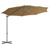 Aurinkovarjo cantilever terästolpalla 300 cm taupe