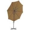 Aurinkovarjo cantilever terästolpalla 300 cm taupe