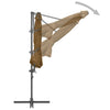 Aurinkovarjo cantilever terästolpalla 300 cm taupe