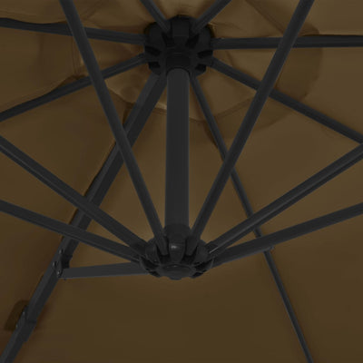 Aurinkovarjo cantilever terästolpalla 300 cm taupe