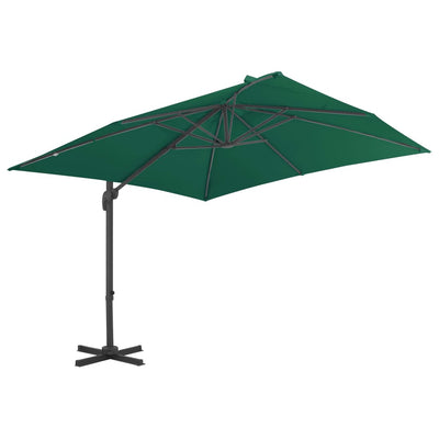 Aurinkovarjo cantilever alumiinitolpalla 300x300 cm vihreä