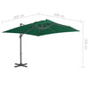 Aurinkovarjo cantilever alumiinitolpalla 300x300 cm vihreä