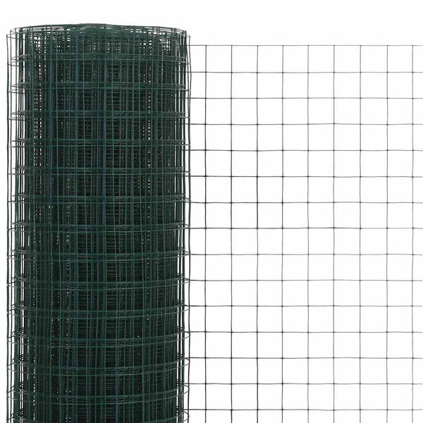 Kanaverkko teräs PVC pinnoitteella 25x1,5 m vihreä