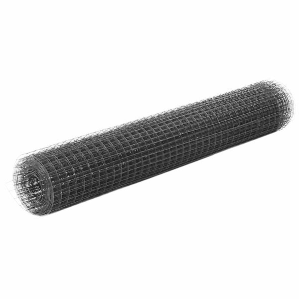 Kanaverkko teräs PVC pinnoitteella 10x1 m harmaa