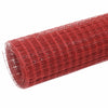 Kanaverkko teräs PVC pinnoitteella 10x1 m punainen