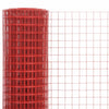 Kanaverkko teräs PVC pinnoitteella 10x1 m punainen